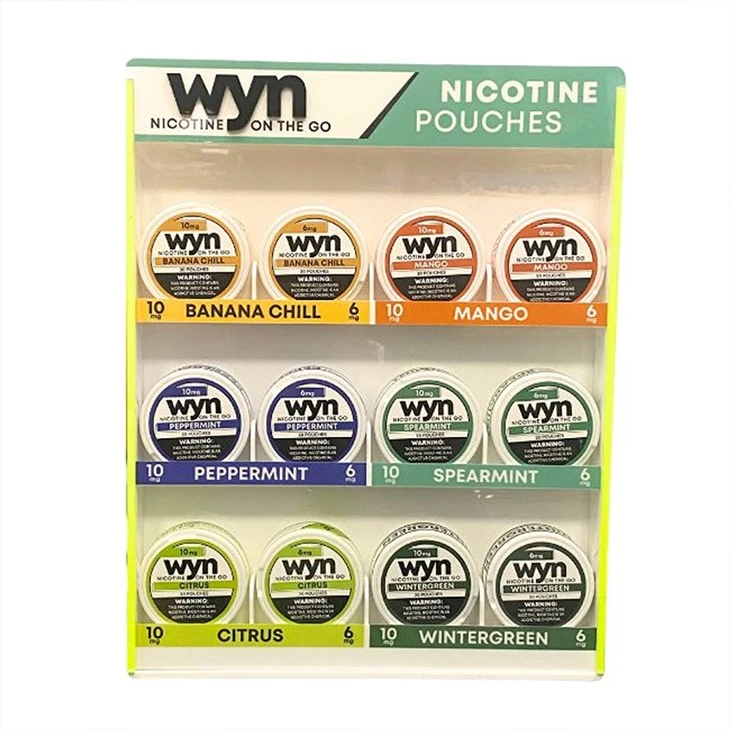 3 Shelves Acrylic Led Lights Nicotine Pouches Display