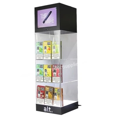 3 Tiers Acrylic Vaper Pods Display Stand With LCD Display