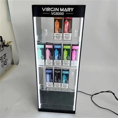 Tiered Acrylic Vape Juice Bottle Display Rack With LED Backlight